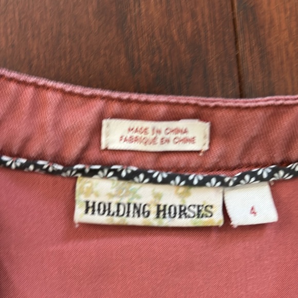 Anthropologie Holding Horses Womens Mariona Dusty Rose Swing Shirt Dress Sz 4 - Picture 7 of 12
